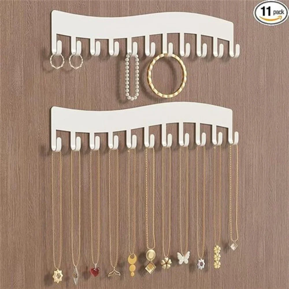 Wall Necklace Organizer Holder: Wall Mounted Jewelry Hanging Storage Necklaces